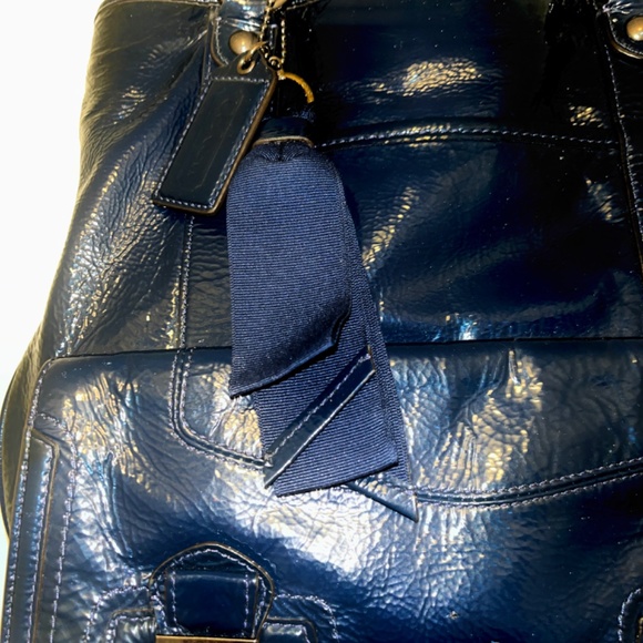 Coach Poppy Navy Blue Rare Hobo Bag with Both Tags - Picture 3 of 8